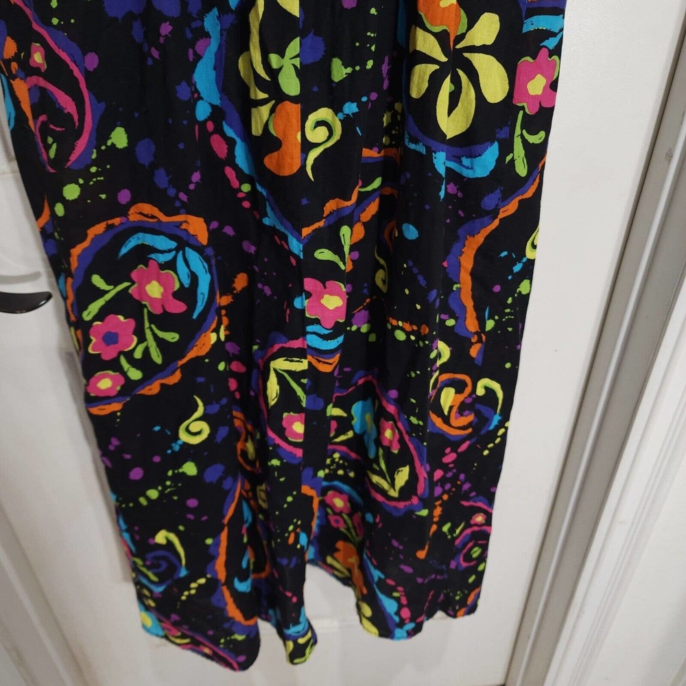 Xhilaration Womens Dress Vtg Y2K 00s Abstract Floral Paint Splatter Slip Maxi S - Picture 9 of 10